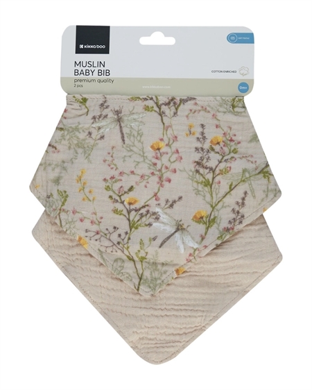 KIKKABOO 2-Pak Musselin Hagesmæk Garden Beige