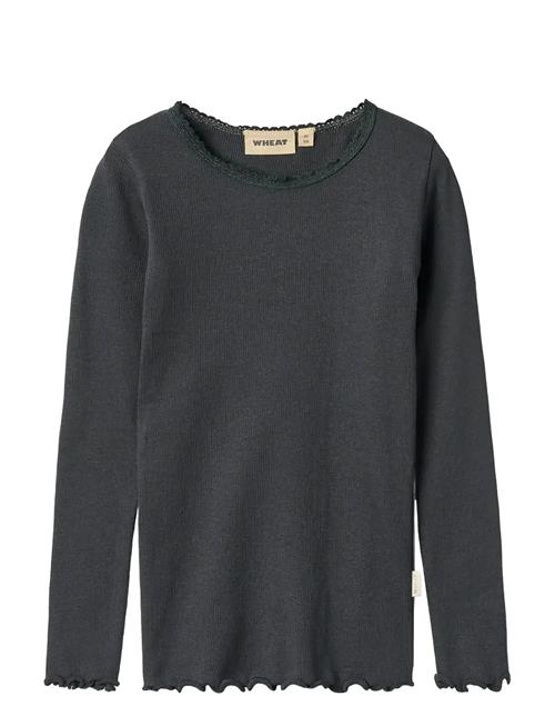 Rib T-Shirt Lace Ls Wheat Navy