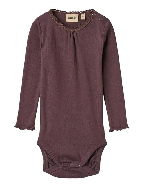 Rib Body L/S Lotta Wheat Burgundy
