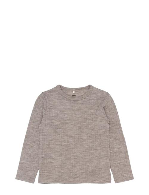 Merino Wool Ls Top Mikk-line Brown