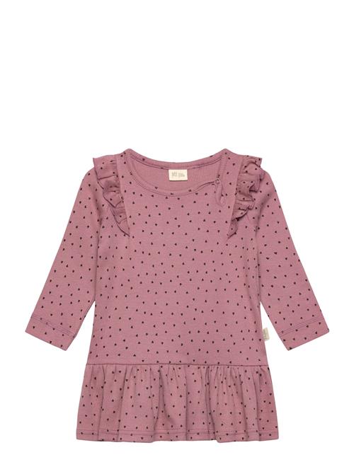 Dress L/S Frill Modal Heart Petit Piao Pink