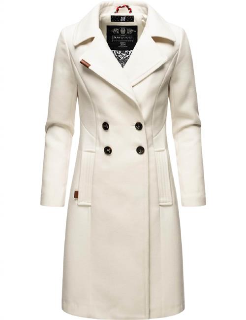 Se NAVAHOO Overgangsfrakke 'Wooly'  sort / offwhite ved About You