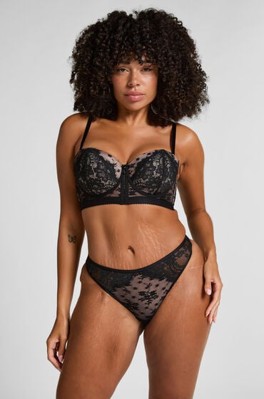 Hunkemöller Lou g-streng med høj benudskæring Sort