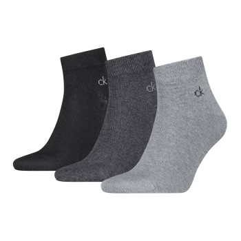 Calvin Klein Strømper 3P Classic Quarter Socks For Men Grå Str 39/42 Herre
