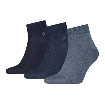 Calvin Klein Strømper 3P Classic Quarter Socks For Men Marine/Blå Str 43/46 Herre
