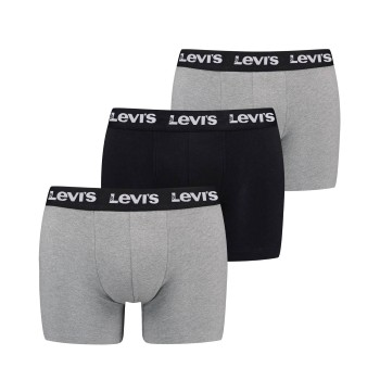 Levis 3P Repeat Logo Boxer Brief Multi Sort/Grå bomuld XX-Large Herre