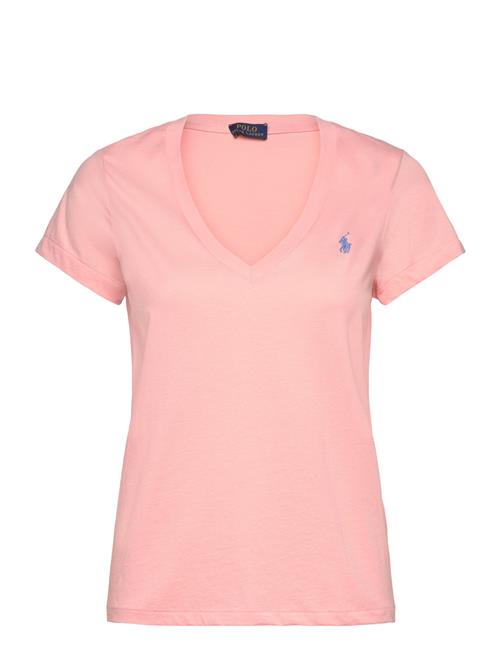 Cotton Jersey V-Neck Tee Polo Ralph Lauren Pink