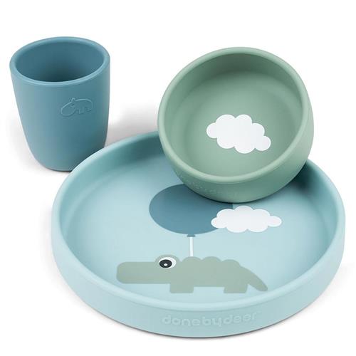 Done by Deer Happy Clouds Middagssæt Blå Blue-OS  Blå  One Size  unisex