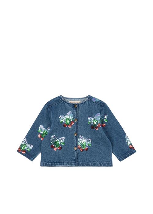Konges Sløjd GOTS Magot Denimjakke Med Pailletter Amarena Sequin  Amarena Sequin 7-8 Y  Blå  7-8 år  kvinde