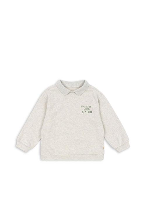 Konges Sløjd GOTS Spotty Polo Med Lange Ærmer Off White Melange  Off White Melange 3 Y  Grå  3 år  mand