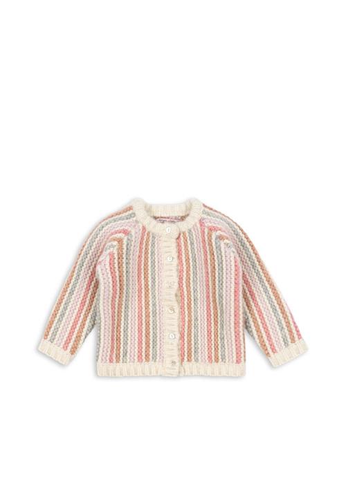 Konges Sløjd Kiri Cardigan Rose Stripe  Rose Stripe 4-6 Y  Lyserød  4-6 år  kvinde
