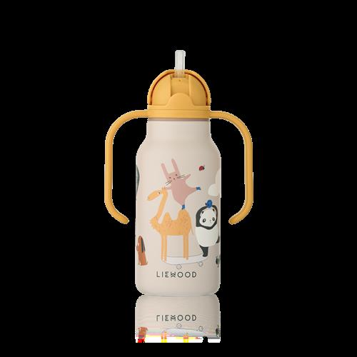 Liewood Kimmie Vandflaske 250 Ml Around The World / Sandy  Water Bottle 250 ml-OS  Beige  One Size  unisex