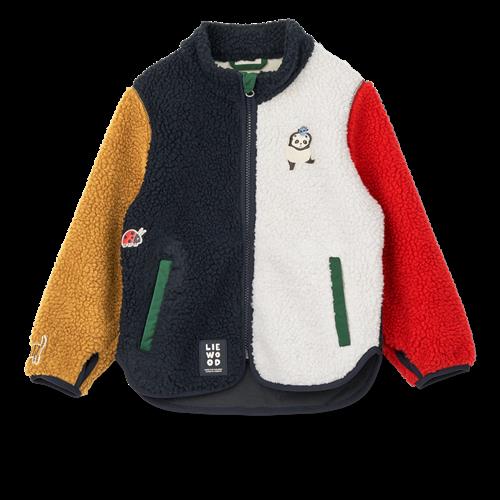 Liewood Nolan Pile-jakke Around The World Multi Mix  Pile Jacket-104 cm  Sort  104 cm  unisex