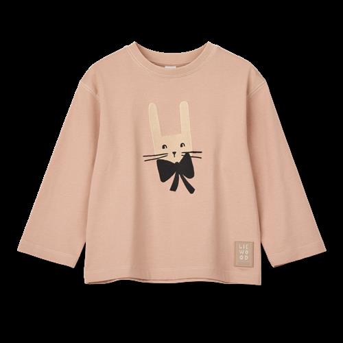 Liewood GOTS Apia Placement Langærmet T- Shirt Rabbit / Pale Tuscany  Placement Longsleeve T- shirt-98/104 cm  Brun  98/104 cm  unisex