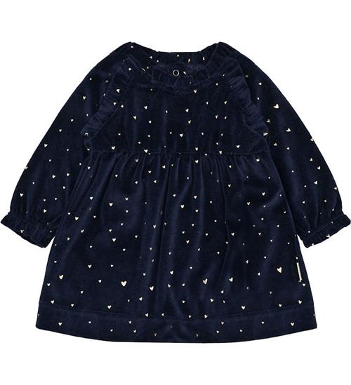 Hust and Claire kjole - Velour - HCKis - More Navy m. Guld Hjert