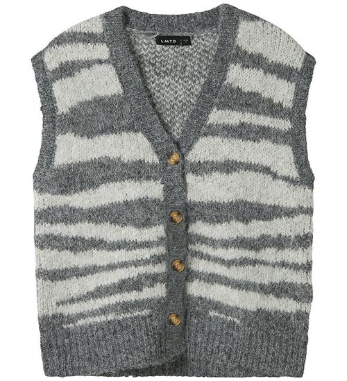 LMTD Vest - NlfNulos - Kort Strik - Dark Grey Melange