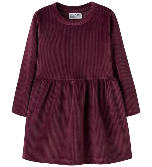 Name It Kjole - NmfVeloa - Velour - Burgundy