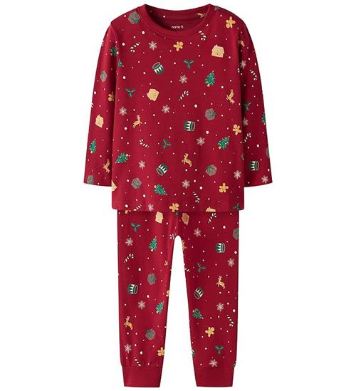 Name It Nattøj - 2-Delt - NmnVismas - Jester Red/Xmas AOP Red