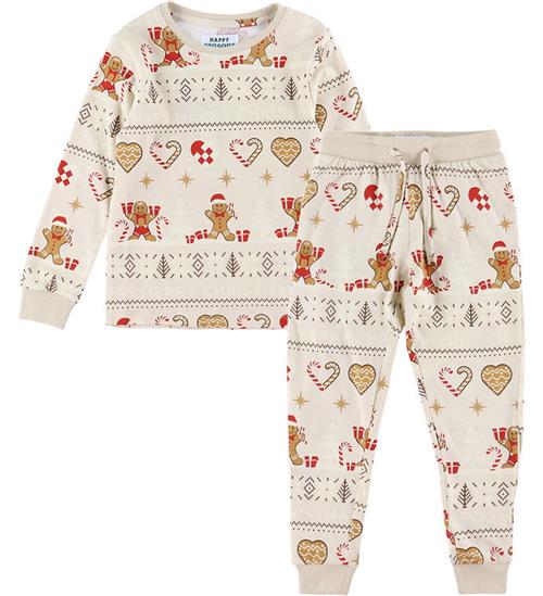 Jule-Sweaters Nattøj - 2-Delt - Christmas Cookie - Beige