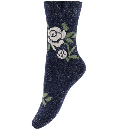 MP Strømper - Uld - Rosa - Glitter - Navy