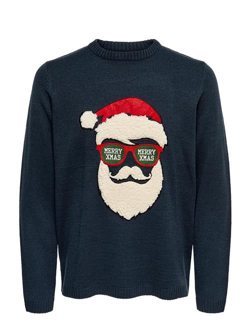 Onsxmas 7 Funny Badge Jaquard Knit Cs ONLY & SONS Navy
