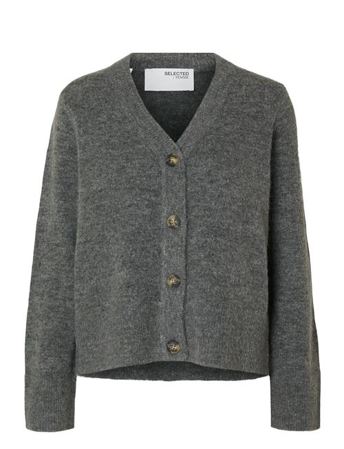 Slfmaline New Ls Knit Short Cardi Noos Selected Grey