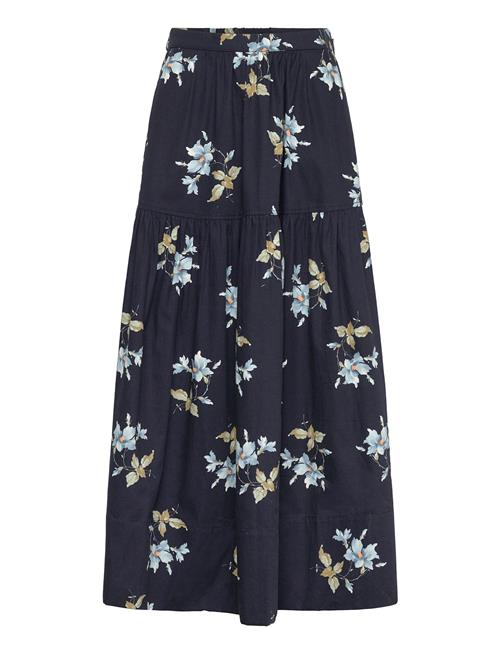 Structured Flowy Skirt By Ti Mo Navy