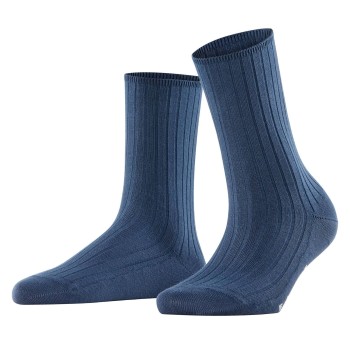 Falke Strømper Women Cotton Rib Socks Blå bomuld Str 39/42 Dame