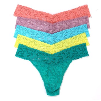 Hanky Panky Trusser 5P Signature Lace Original Rise Thongs Flerfarvet-2 nylon One Size Dame