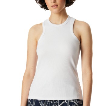 Schiesser Double Rib Tank Top Hvid bomuld Large Dame