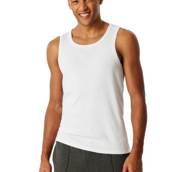Schiesser Men Double Rib Tank Top Hvid bomuld X-Large