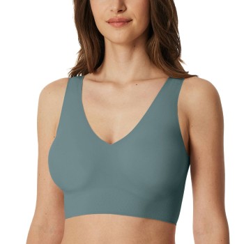 Schiesser Bh Microfiber Top with Removable Pads Blå/Grøn Small Dame
