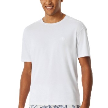 Schiesser Mix and Relax Men Short Sleeve Shirt Hvid bomuld Medium Herre