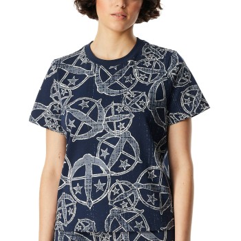 Schiesser Mix and Relax Short Sleeve Shirt Mørkblå bomuld XX-Large Dame