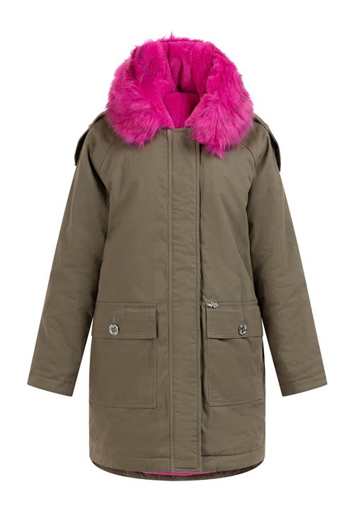 MYMO Vinterparka  oliven / fuchsia