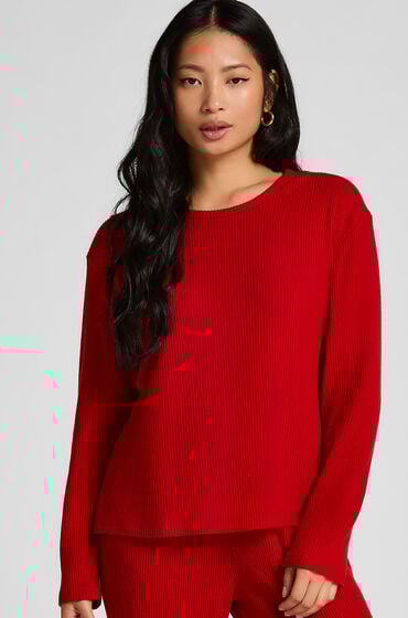 Hunkemöller Pyjamastop Jersey Rød