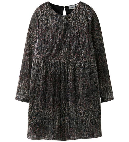 Name It Kjole - Plissé - NkfRisaring - Seal Brown/Leo