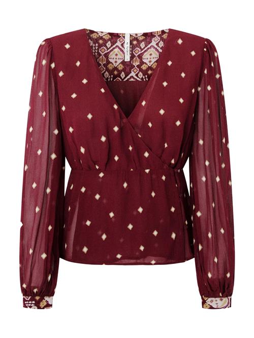 Pepe Jeans Bluse 'Graciella'  lysebeige / mørkerød / hvid