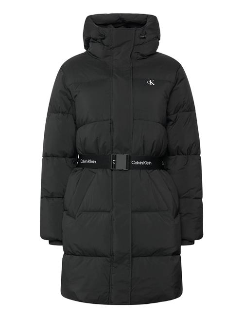 Belted Midweight Long Puffer Calvin Klein Jeans Black