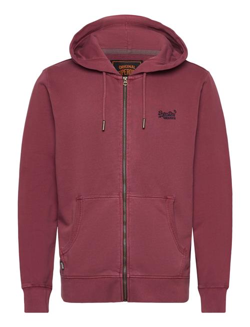 Essential Logo Washed Ziphood Superdry Burgundy