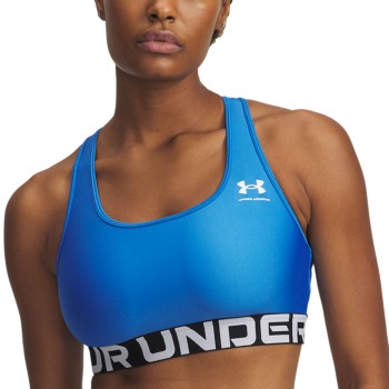 Under Armour Bh Mid Branded Sport Bra Blå polyester Small Dame