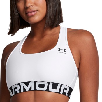 Under Armour BH Mid Branded Sport Bra Hvid polyester Medium Dame