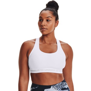 Under Armour BH Mid Crossback Sport Bra Hvid polyester Small Dame