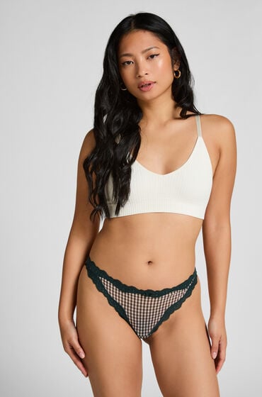 Hunkemöller Liz G-streng med høj benudskæring Grøn