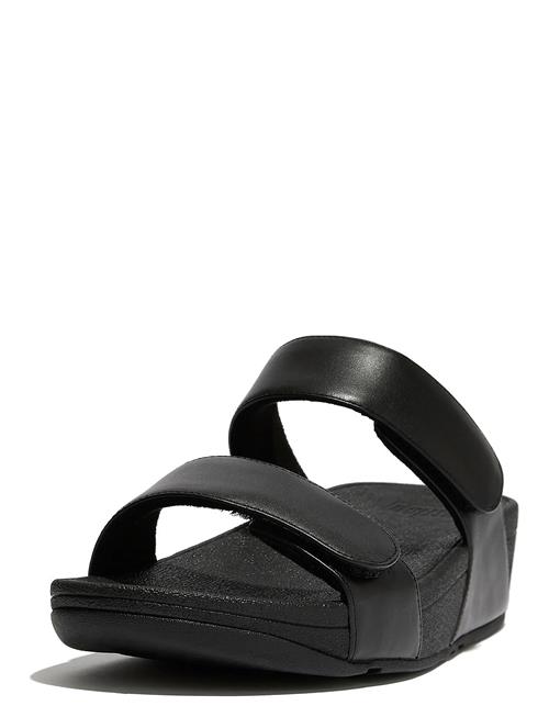 Lulu Adjustable Leather Slides FitFlop Black