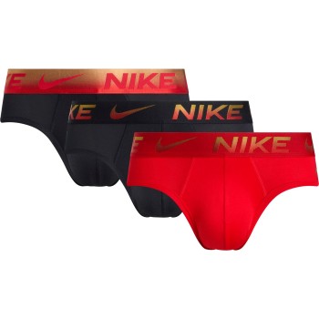 Nike 3P Dri-Fit Essential Micro Hip Brief Rød/Sort bomuld Medium Herre