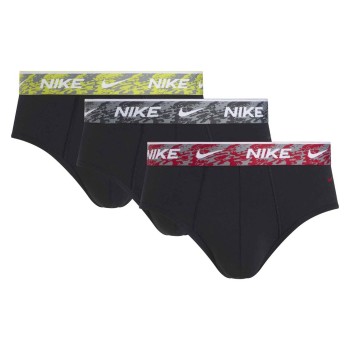 Nike 3P Everyday Essentials Cotton Stretch Hip Brief Rød/Grå bomuld Medium Herre