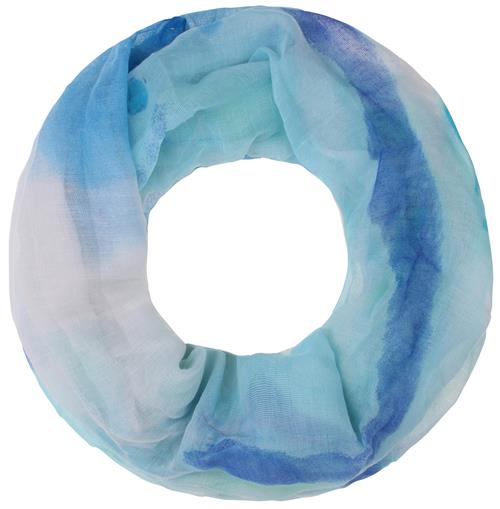 MO Sjal  blå / turkis / pastellilla / hvid