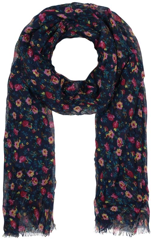 MO Sjal  navy / gul / petroleum / lys pink / rød