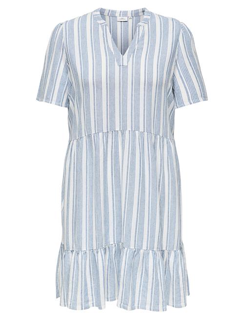 Cartiri-Caro S/S V-Neck Lin Dress Tlr ONLY Carmakoma Blue
